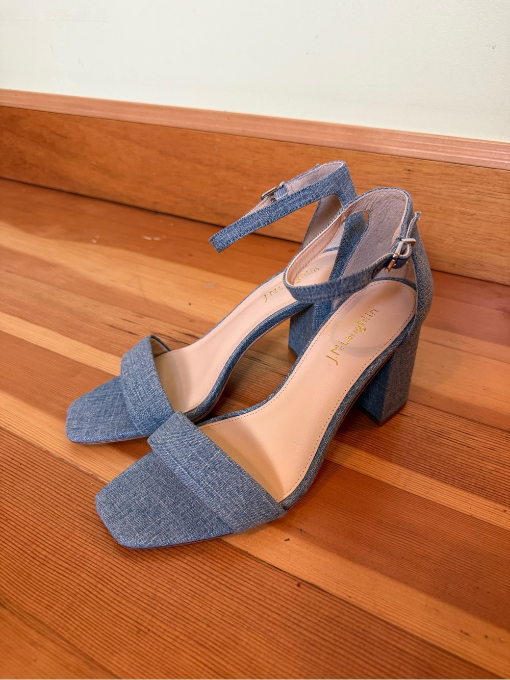 J. McLaughlin Esme Denim Block Heels Size 8
